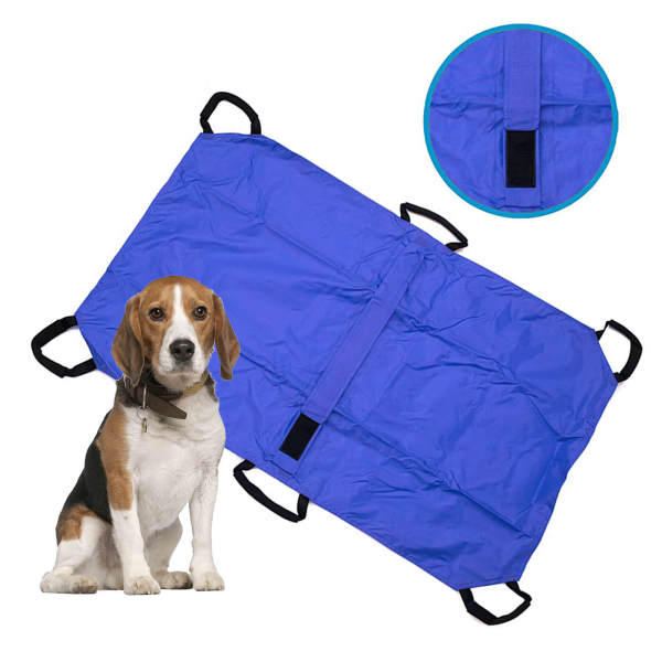 Blue Nylon Anti-Bite Pet Stretcher, Pet Rescue Carrier, Portable Pet Lifter - 132.27lb Capacity, Foldable & Comfortable