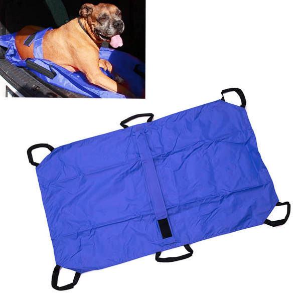Blue Nylon Anti-Bite Pet Stretcher, Pet Rescue Carrier, Portable Pet Lifter - 132.27lb Capacity, Foldable & Comfortable