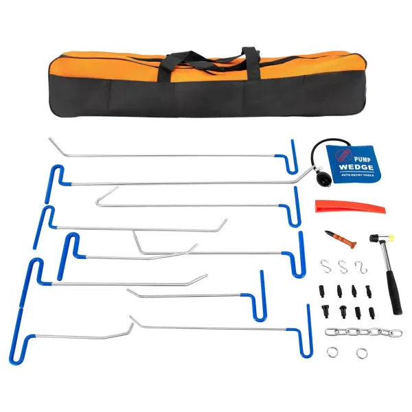 Car Paintless Dent Repair B Style Rod Tools 30PCS Kits for Auto Body Car Hail Damage Door Dings Repair Effective Repair with Rubber Hammer