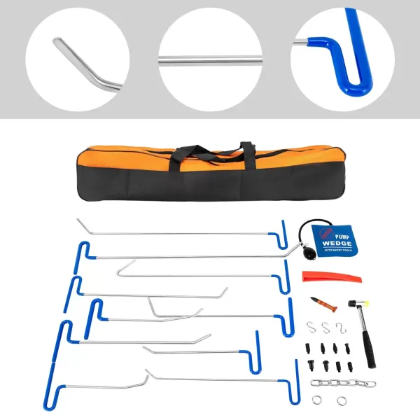 Car Paintless Dent Repair B Style Rod Tools 30PCS Kits for Auto Body Car Hail Damage Door Dings Repair Effective Repair with Rubber Hammer Car Paintless Dent Repair B Style Rod Tools 30PCS Kits for Auto Body Car Hail Damage Door Dings Repair Effective Repair with Rubber Hammer