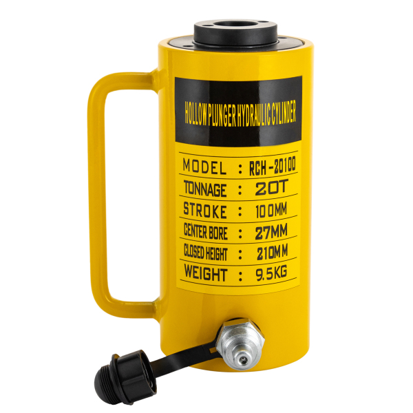 20T 4in Hydraulic Cylinder Jack RCH-20100 Hydraulic Jack Yellow Hydraulic Jack Made of High-quality #45 Steel for Electric Power the Chemical Industry