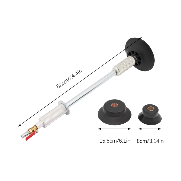  Air Pneumatic Dent Puller, Car Body Repair Suction Cup Slide Tool, Vacuum Slide Hammer with 3 Suction Cups