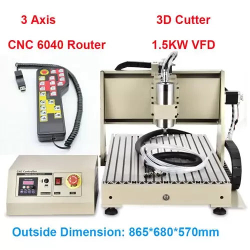3 Axis 1.5KW 6040 CNC Router Wood Engraving Carving Machine+Remote Control