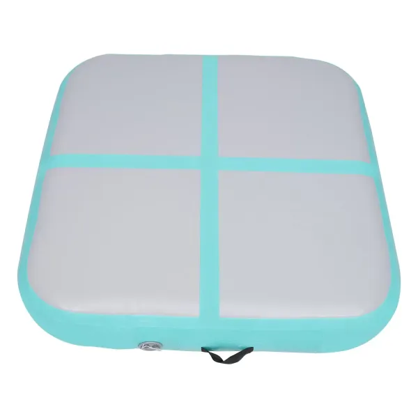 39.37*39.37*3.94in Inflatable Gymnastics Mat Air Gymnastics Mat Training Mats Tumbling TrackAir Mat for Home Use Training Yoga Green