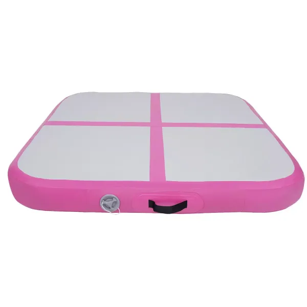 100*100CM Inflatable Air Track Mat Gymnastics Tumbling Exercise Yoga Mat w/ Air Pump (Pink)