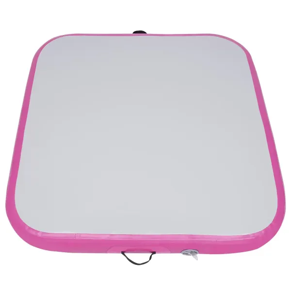 100*100CM Inflatable Air Track Mat Gymnastics Tumbling Exercise Yoga Mat w/ Air Pump (Pink)