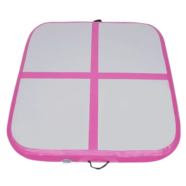100*100CM Inflatable Air Track Mat Gymnastics Tumbling Exercise Yoga Mat w/ Air Pump (Pink)