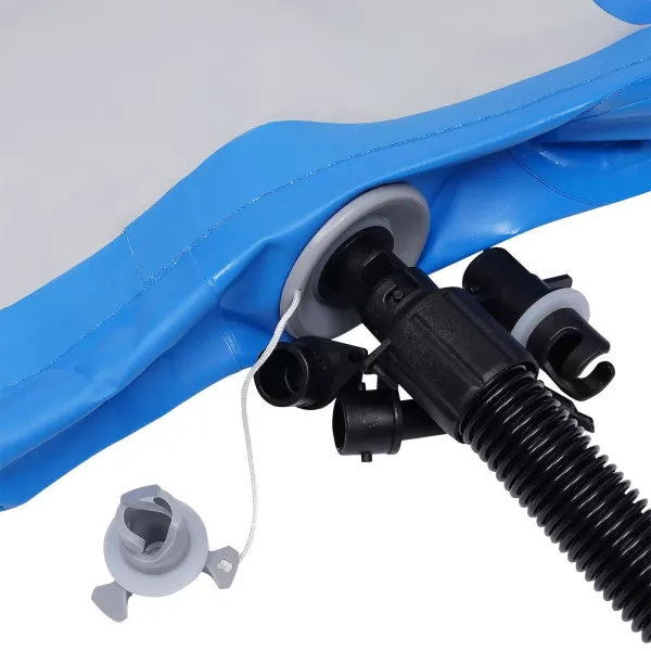 100*100cm Air Track Mat Gymnastics Tumbling Exercise Inflatable Mat with Pump（Blue）