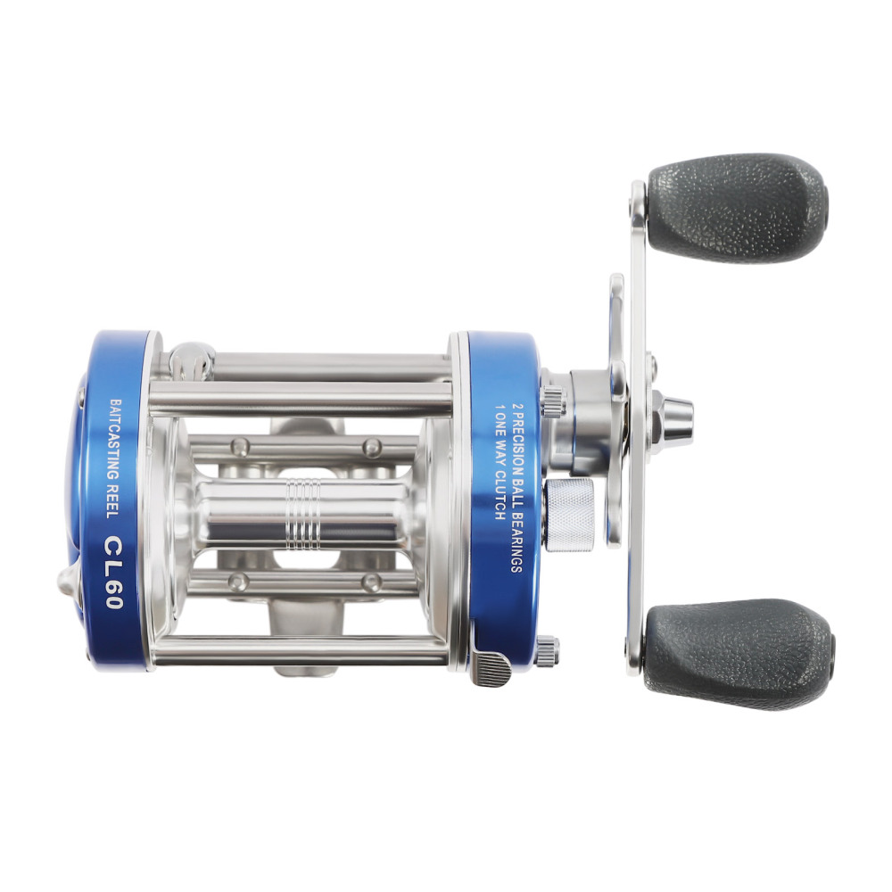 Blue 60# 4.2:1 Right Hand Round Baitcasting Reel Conventional Reel for  Catfish Salmon Striped Bass