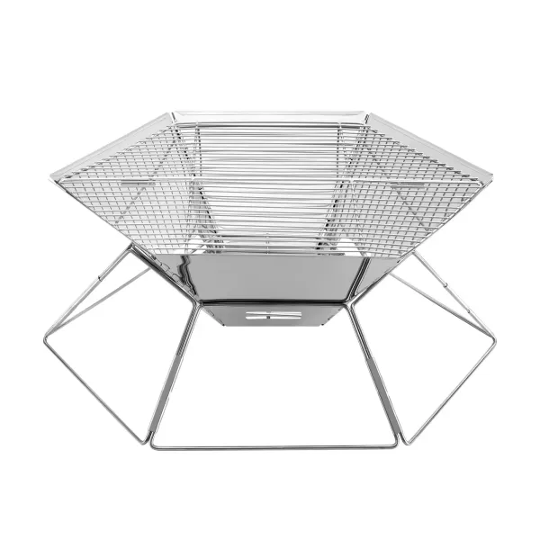 2-in-1 Foldable Fire Pit Garden Heater Barbecue BBQ Grill Stove Camping Charcoal