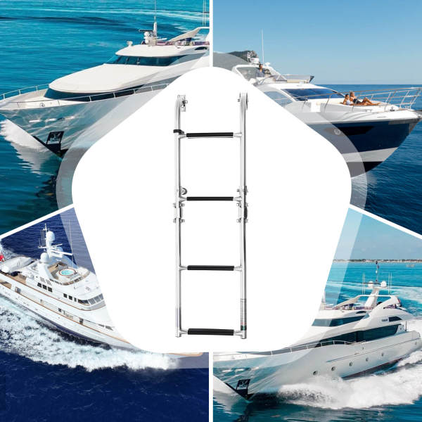Folding Step Ladder, Folding Marine Boat Drop Ladder, Folding Ladder for Boat Yacht