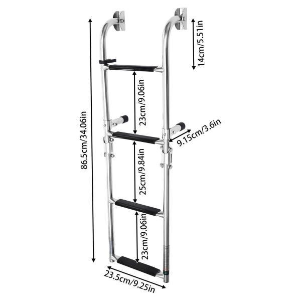 Folding Step Ladder, Folding Marine Boat Drop Ladder, Folding Ladder for Boat Yacht