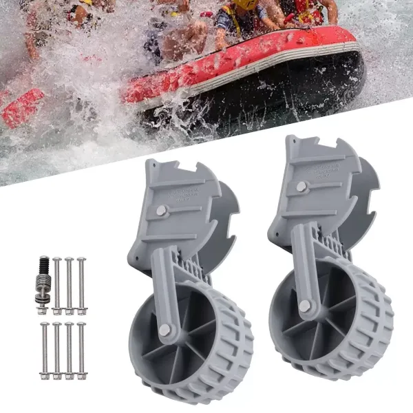 2PCs Dinghy Mover Wheels Retractable Towing Marine Boat Dinghy Tinnie Wheels