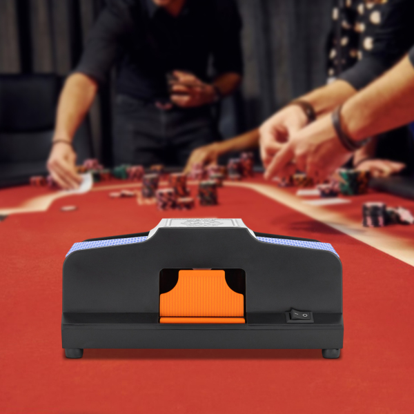 Two Shuffling Modes Card Shuffler Black Card Shuffler High-Speed Shuffling Cards Automatic Card Shuffler with Card Slot for Standard-sized Cards