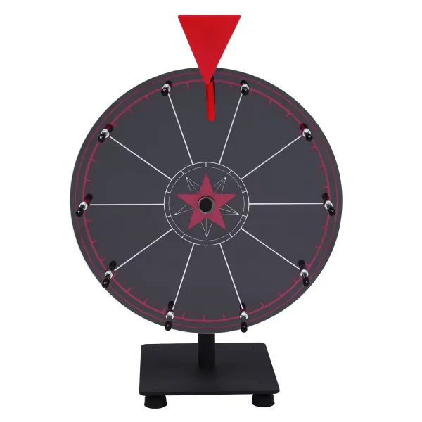 12" Prize Wheel Tabletop Spinning Game Fortune Holiday Carnival Game Soft Corner