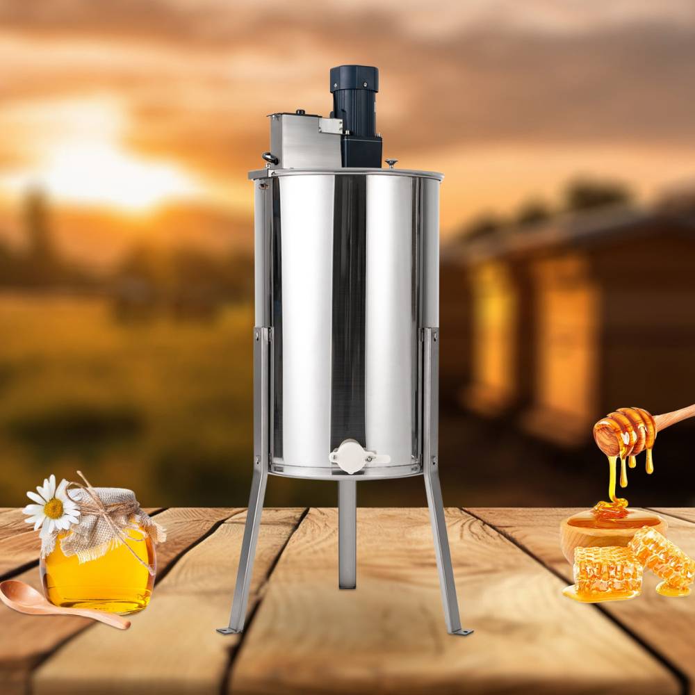 Electric Honey Extractor, 3 Frame Bee Extractor, Stainless Steel Honey Spinner with Stand