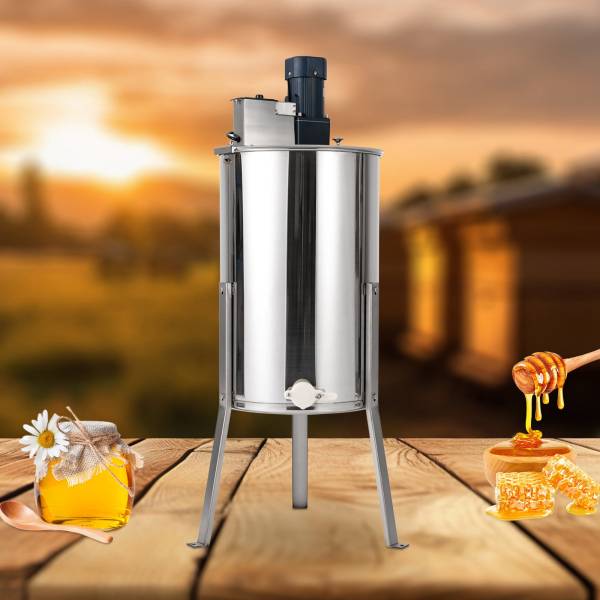 Electric Honey Extractor, 3 Frame Bee Extractor, Stainless Steel Honey Spinner with Stand
