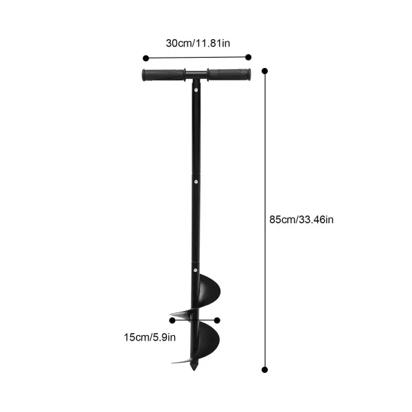 6" Manual Hand Earth Auger Fence Post Drill Soil Digger Borer Spiral Drill Bit