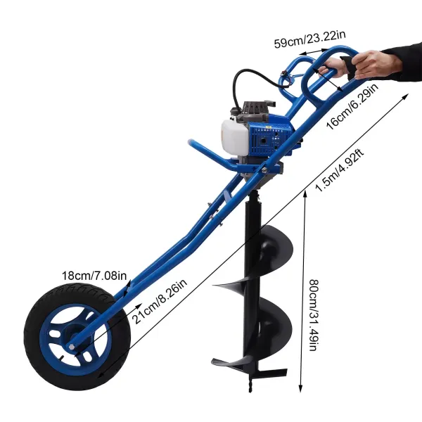 Hole Punch Ground Drill Pit Digger Gasoline Hand Push Agriculture Forestry Hole Punch Ground Drill Pit Digger Gasoline Hand Push Agriculture Forestry