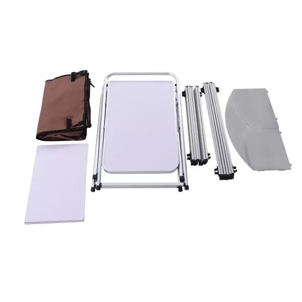 Camping Cupboard Foldable Kitchen Station Cook Table +Carrying Bag Folding Table（Brown）