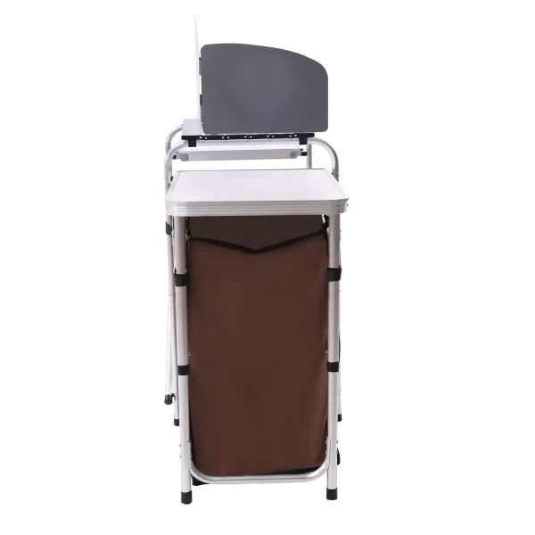 Camping Cupboard Foldable Kitchen Station Cook Table +Carrying Bag Folding Table(Brown) Camping Cupboard Foldable Kitchen Station Cook Table +Carrying Bag Folding Table(Brown)