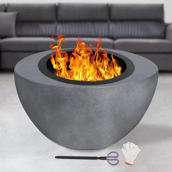 Wood-Burning Steel Fire Pit Ring Liner DIY Burner Round Yard Fireplace Black
