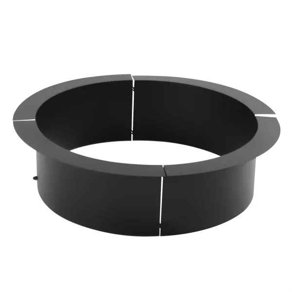 Wood-Burning Steel Fire Pit Ring Liner DIY Burner Round Yard Fireplace Black Wood-Burning Steel Fire Pit Ring Liner DIY Burner Round Yard Fireplace Black