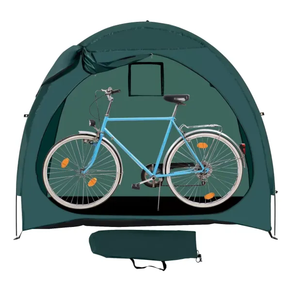 Green Bicycle Storage Tent, 420D Waterproof Bike Storage Cover Store Bikes Outdoor with Carry Bag
