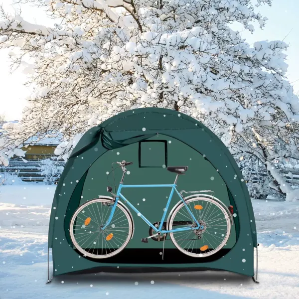 Green Bicycle Storage Tent, 420D Waterproof Bike Storage Cover Store Bikes Outdoor with Carry Bag