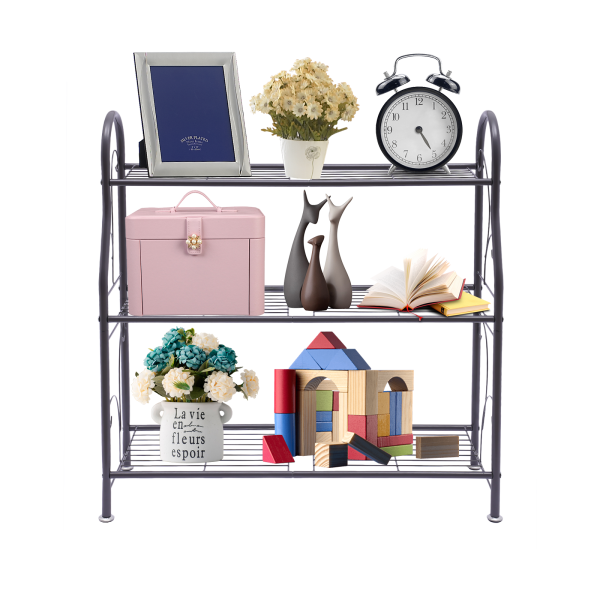 3-Tier Metal Plant Stand, Indoor Outdoor Flower Pots Holder, Plant Display Rack Shelf, Utility Storage Organizer Rack for Balcony Patio Garden Living Room Home