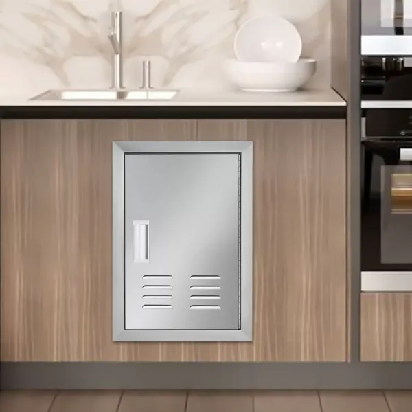 Outdoor Kitchen Doors 17W*24H Inch BBQ Access Door Vertical Door w/ 4*Hooks New