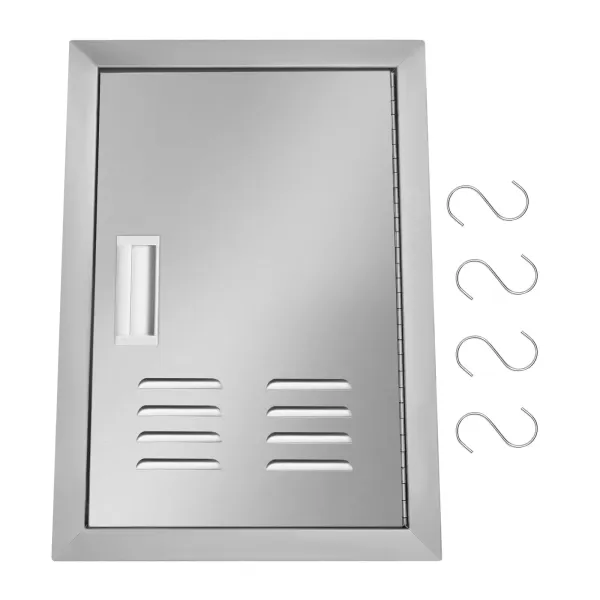Outdoor Kitchen Doors 17W*24H Inch BBQ Access Door Vertical Door w/ 4*Hooks New