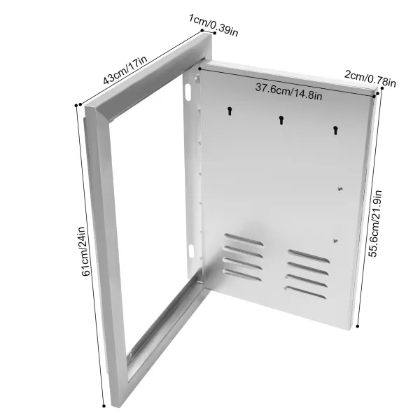Outdoor Kitchen Doors 17W*24H Inch BBQ Access Door Vertical Door w/ 4*Hooks New Outdoor Kitchen Doors 17W*24H Inch BBQ Access Door Vertical Door w/ 4*Hooks New