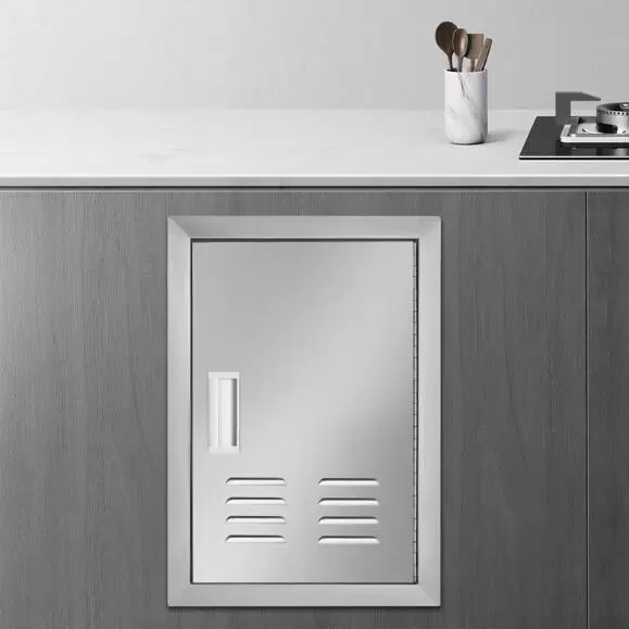 Outdoor Kitchen Doors 17W*24H Inch BBQ Access Door Vertical Door w/ 4*Hooks New