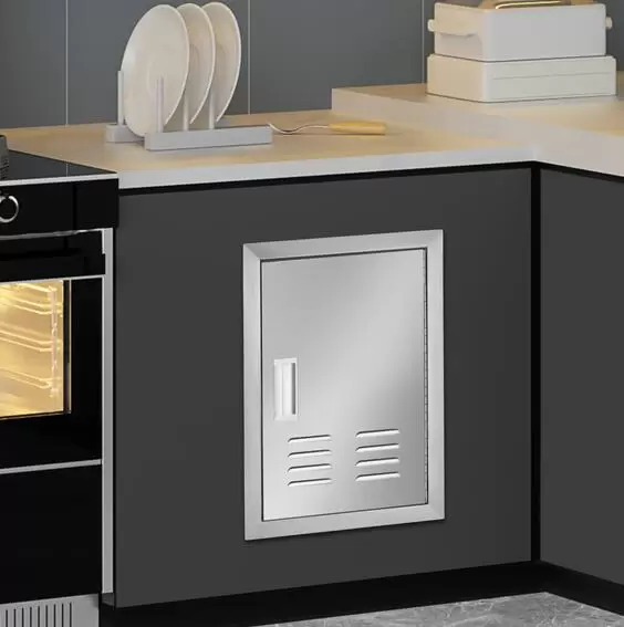 Outdoor Kitchen Doors 17W*24H Inch BBQ Access Door Vertical Door w/ 4*Hooks New