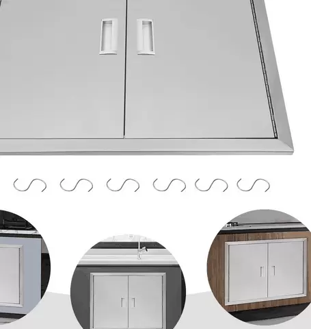Stainless Steel Kitchen Door 31x24inch BBQ Access Door Outdoor Grill Station