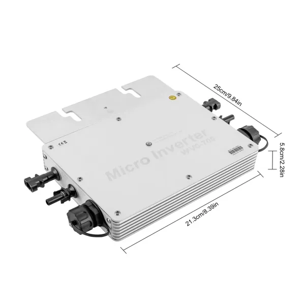 Solar Grid Tie Waterproof DC 22-50V to AC 120V 230V Micro Inverter WVC700W