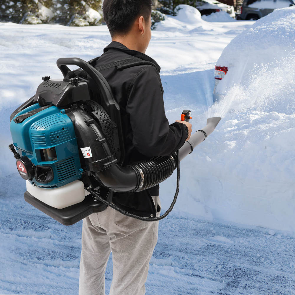 Backpack Leaf Blower, Powerful Blowing and Low Fuel Consumption Gas Powered Leaf Blower, Cordless 75.6cc Blower for Yard, Garden