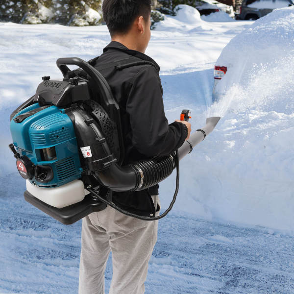Backpack Leaf Blower, Powerful Blowing and Low Fuel Consumption Gas Powered Leaf Blower, Cordless 75.6cc Blower for Yard, Garden