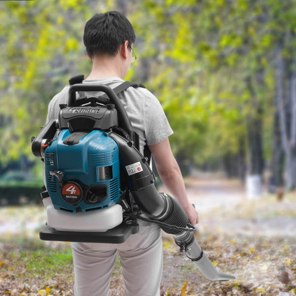 Backpack Leaf Blower, Powerful Blowing and Low Fuel Consumption Gas Powered Leaf Blower, Cordless 75.6cc Blower for Yard, Garden