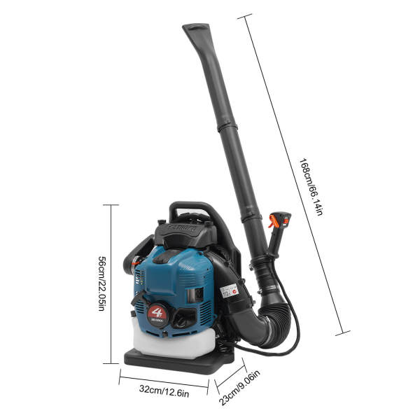 Backpack Leaf Blower, Powerful Blowing and Low Fuel Consumption Gas Powered Leaf Blower, Cordless 75.6cc Blower for Yard, Garden