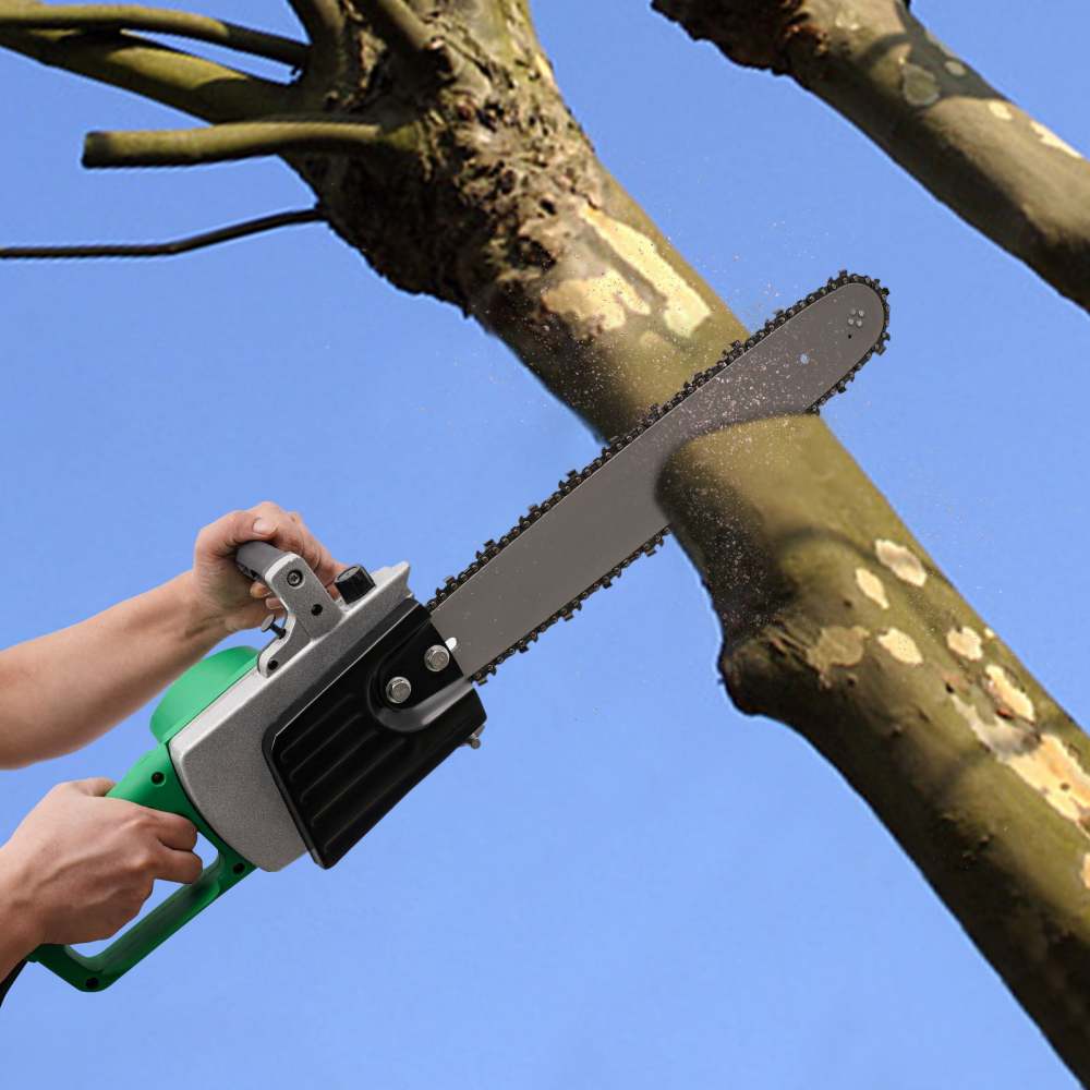 1300W Handheld Home Electric Wood Cutting Saw, Cutter Pruning Chainsaw, Powerful Corded Chainsaw