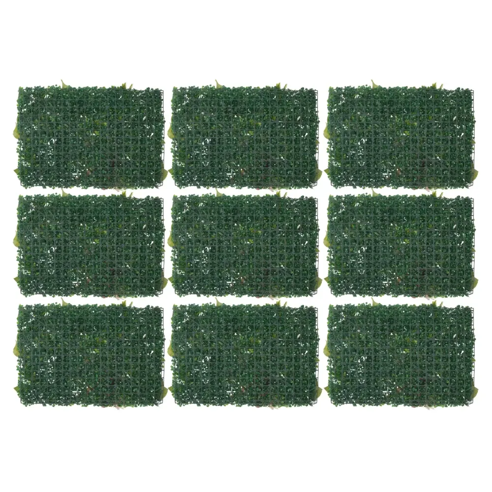 12pcs 24"x16" Artificial Boxwood Mat Wall Hedge Decor Privacy Fence Panel Grass Safe and Secure Artificial hedge Panel