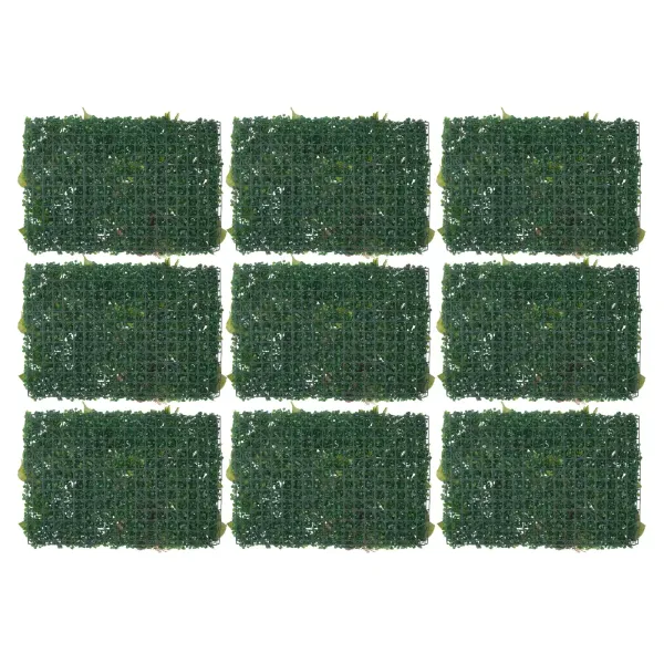 12pcs 24"x16" Artificial Boxwood Mat Wall Hedge Decor Privacy Fence Panel Grass Safe and Secure Artificial hedge Panel
