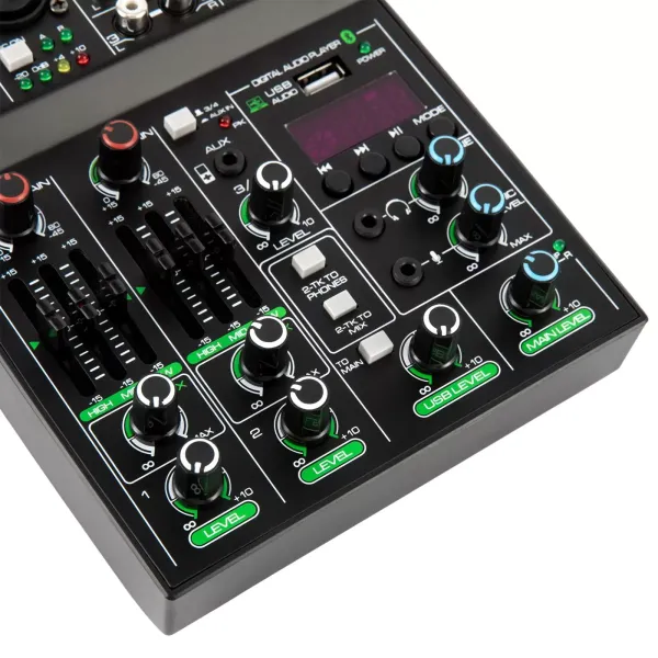 4-channel Sound Mixer 4 Channels Compact Studio Mixer USB Audio Wireless Microphone