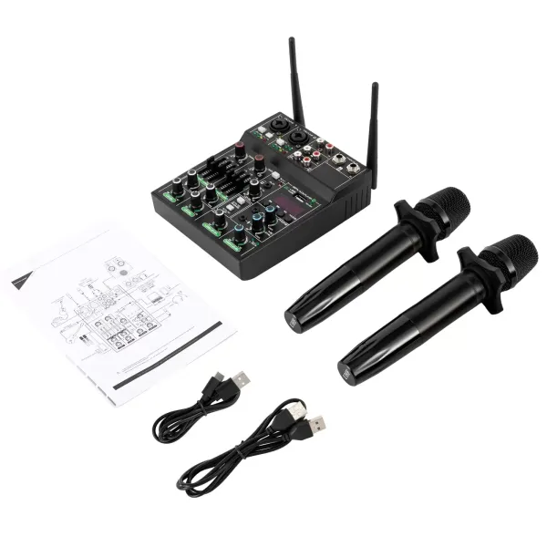 4-channel Sound Mixer 4 Channels Compact Studio Mixer USB Audio Wireless Microphone 4-channel Sound Mixer 4 Channels Compact Studio Mixer USB Audio Wireless Microphone