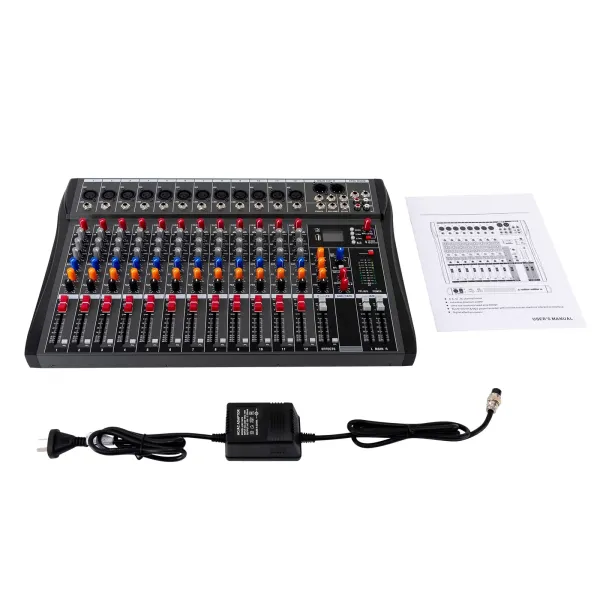 12 Channel Bluetooth Live Studio Audio Mixer Mixing Console USB Audio Mixer