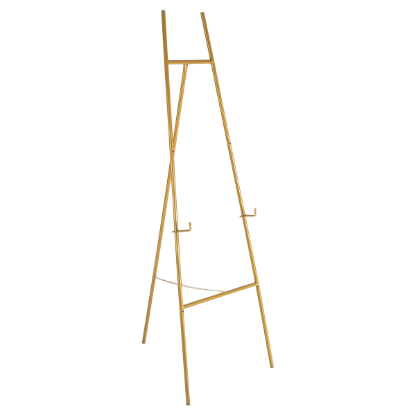 Metal Stand with Chain Support Adjustable Minimalistic Display Stand Metal Geometric Tall Adjustable Minimalistic Display Stand Gold