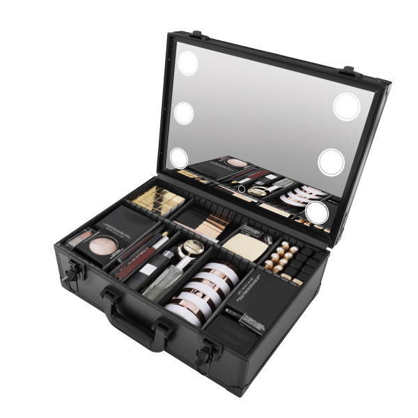 Beauty Makeup Cosmetic Case Organiser Touchscreen Storage Box with LED & Mirror